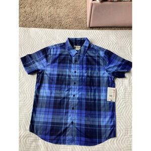 Marmot Aerobora SS Blue Plaid Men’s Shirt L Quick Dry Breathable Hiking Outdoor‎